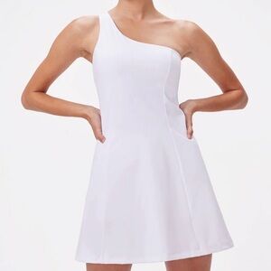 Outdoor Voices NWT {$98} One Shoulder Dress XS White.